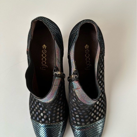 Socofy Laura Vita Elodie heeled ankle boots iridescent artsy fairy whimsy 8.5 - Picture 13 of 17